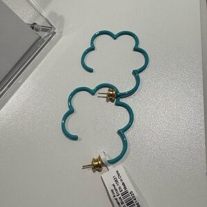 julie vos teal hoop enamel earrings
